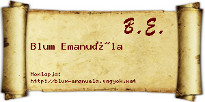 Blum Emanuéla névjegykártya